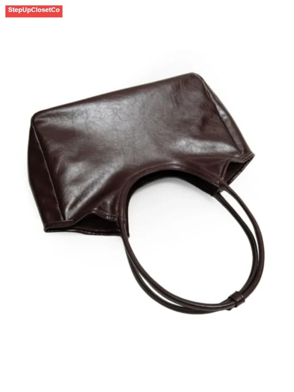Faux Leather Tote Bag Large Work Shoulder Purse Satchel Magnetic Closure Vegan